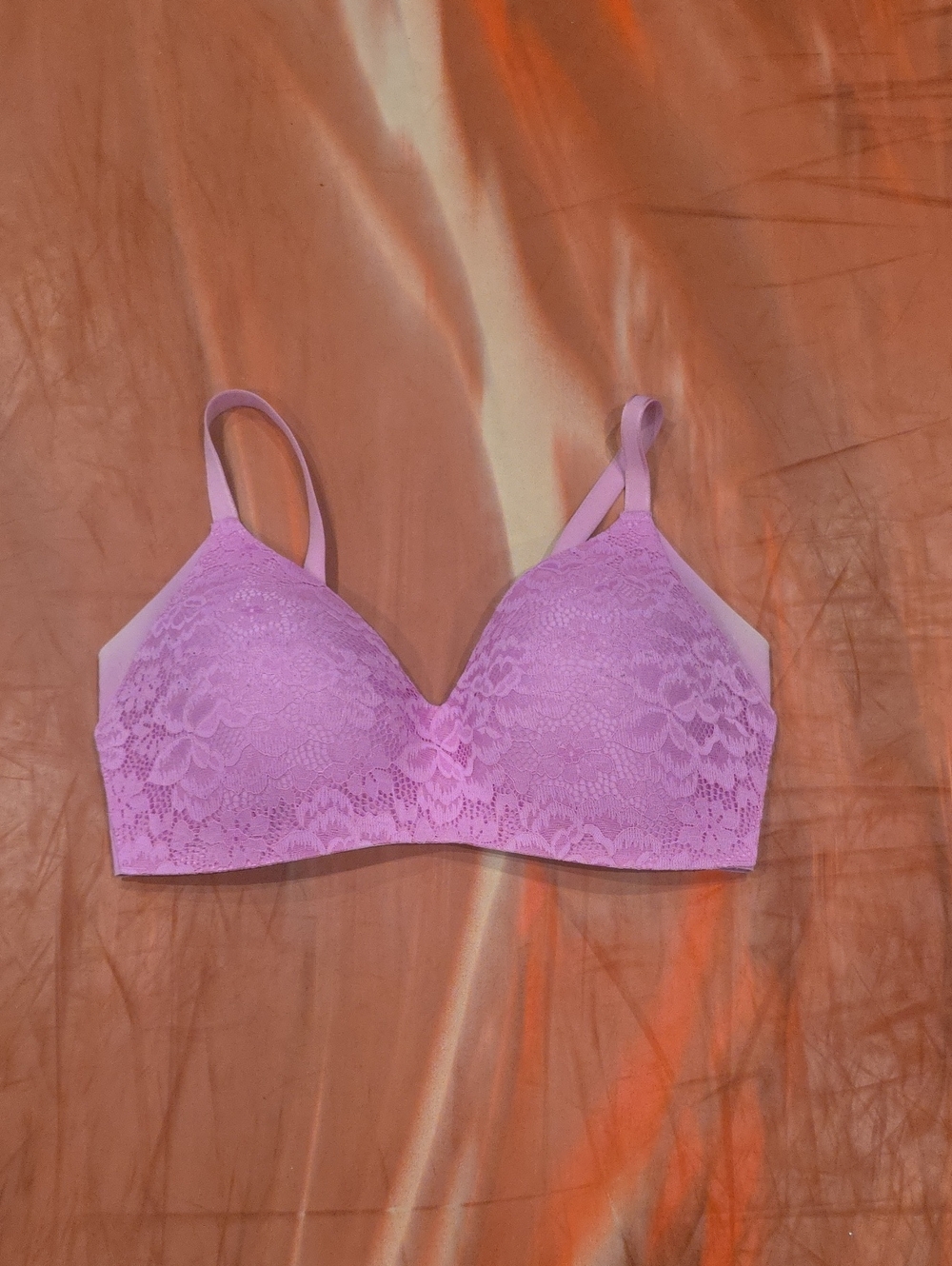 Knix - Wireless Lace Comfort Bra - Pink -size 7 (fits around 36DD)